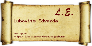 Lubovits Edvarda névjegykártya
